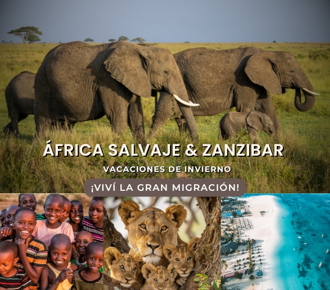 �FRICA SALVAJE & ZANZIBAR - 18 JULIO 2026 - �Vacaciones de Invierno! Salida exclusiva acompa�ada